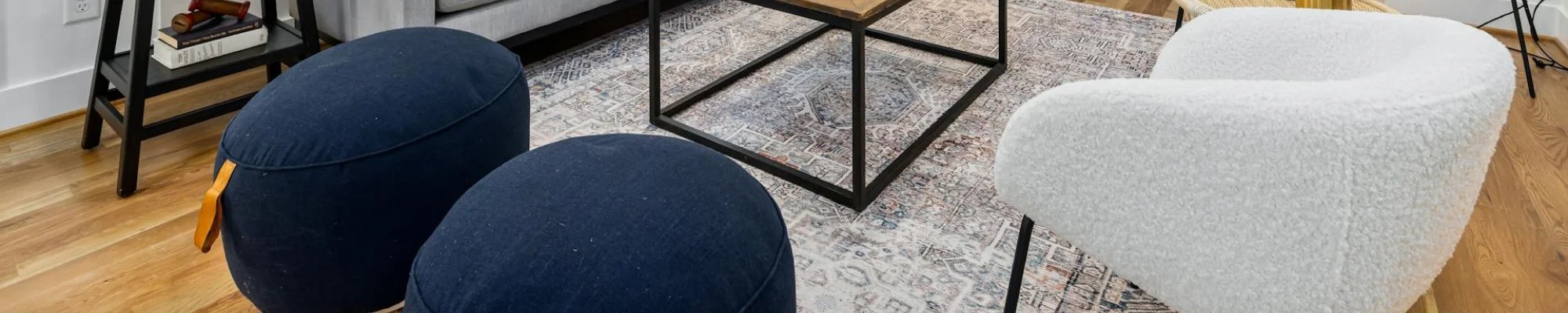 Area rug in a stylish Myrtle Beach home