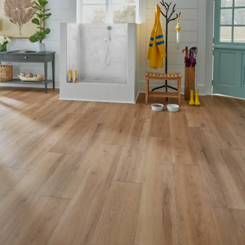 Family home with dog washing station and durable SolidTech flooring